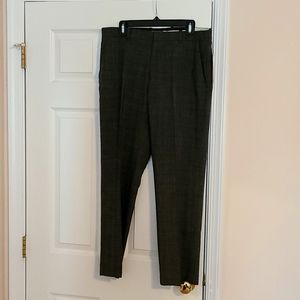 Perry Ellis Men's Modern-Fit Performance Charcoal Gray Plaid Pants 34x29 NWT